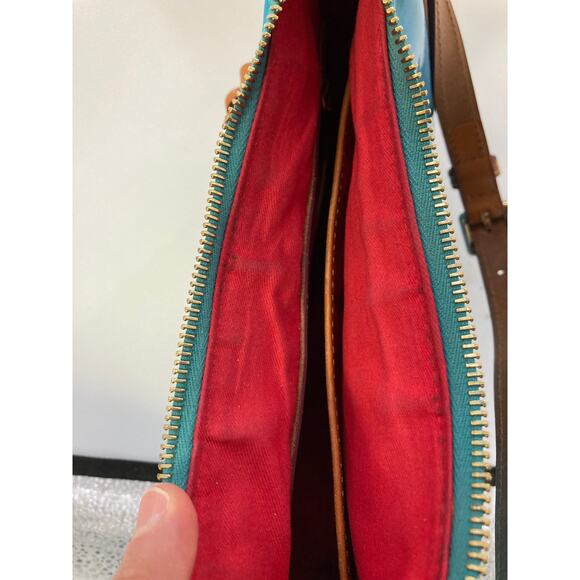 DOONEY & BOURKE BLUE/ TEAL MEDIUM PATTON LEATHER HOBO BAG - Picture 13 of 14